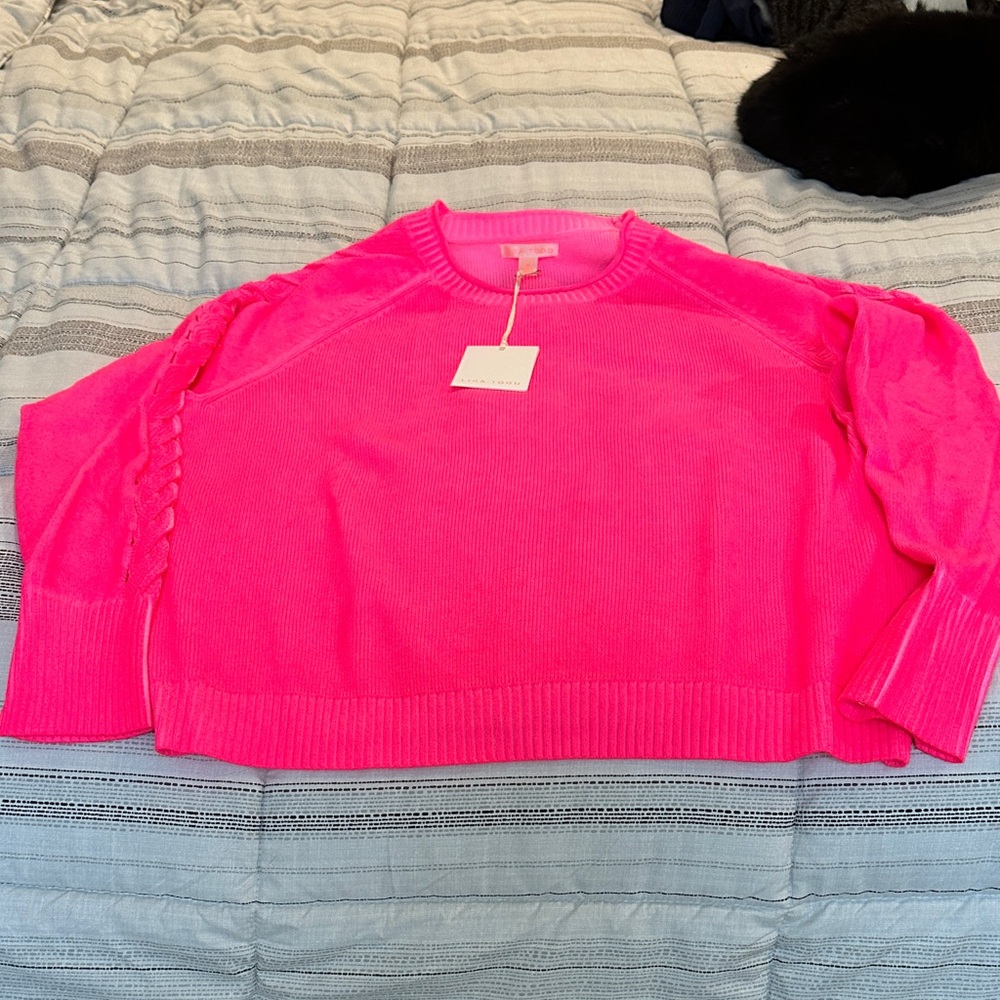 Lisa Todd Vibrant Pink Crew Neck Sweater